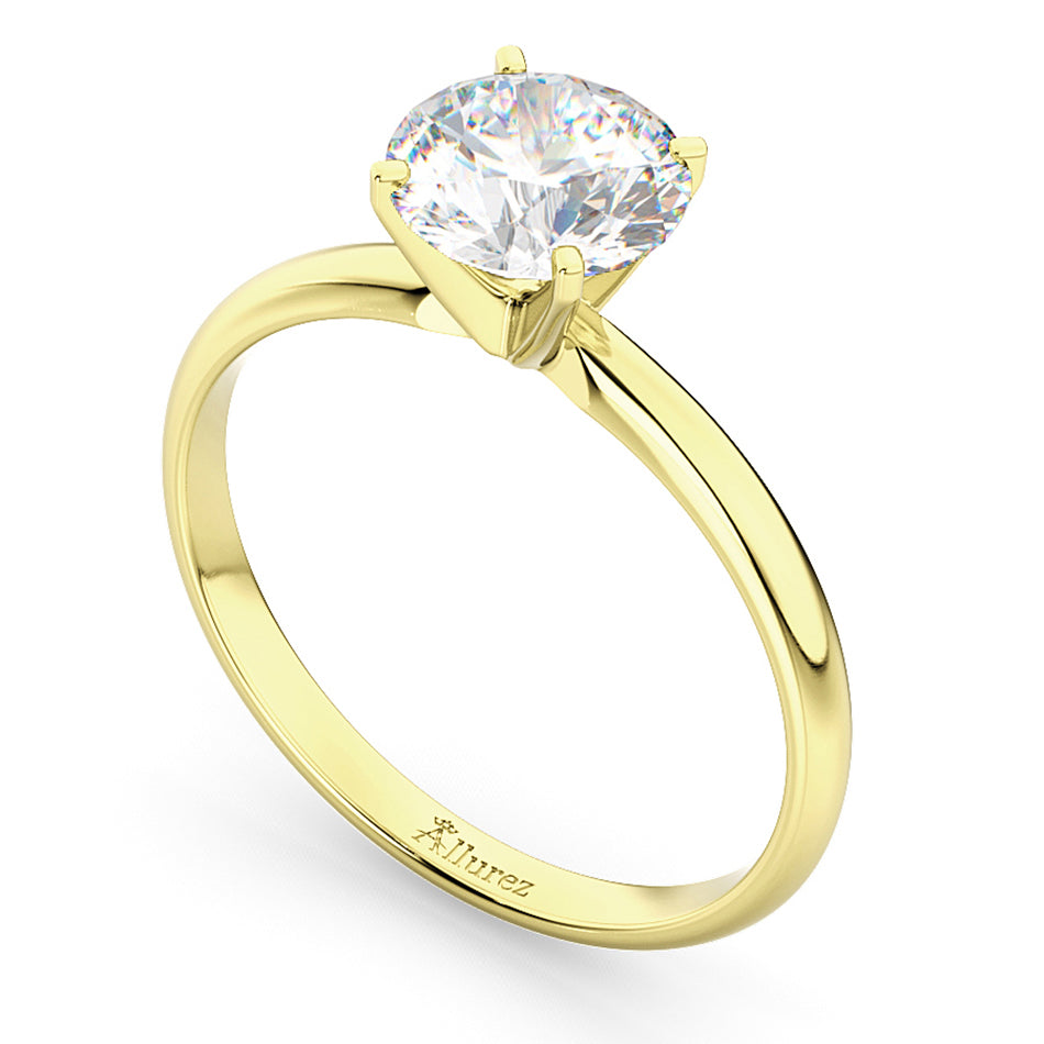 Four-Prong 18k Yellow Gold Solitaire Engagement Ring Setting
