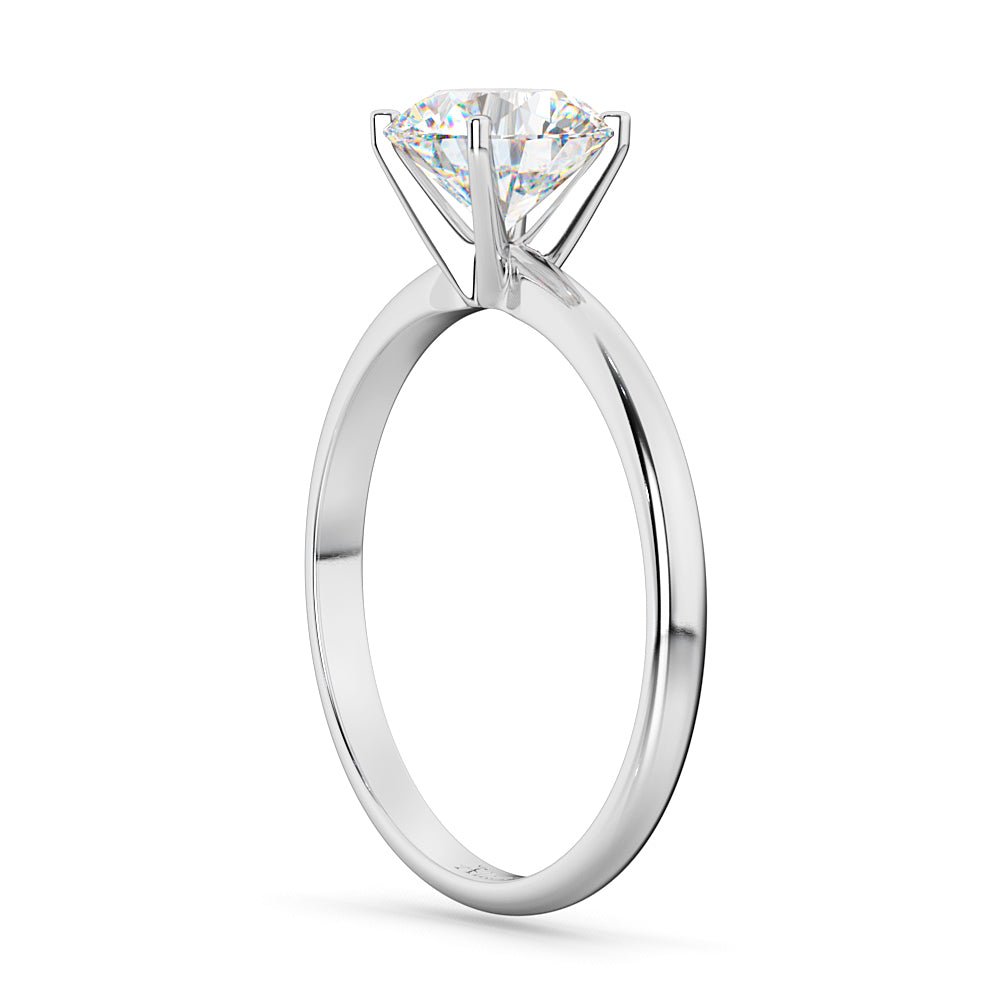 Four-Prong Platinum Solitaire Engagement Ring Setting