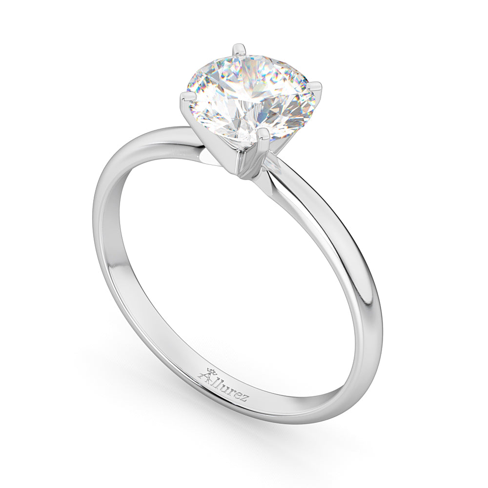 Four-Prong Platinum Solitaire Engagement Ring Setting
