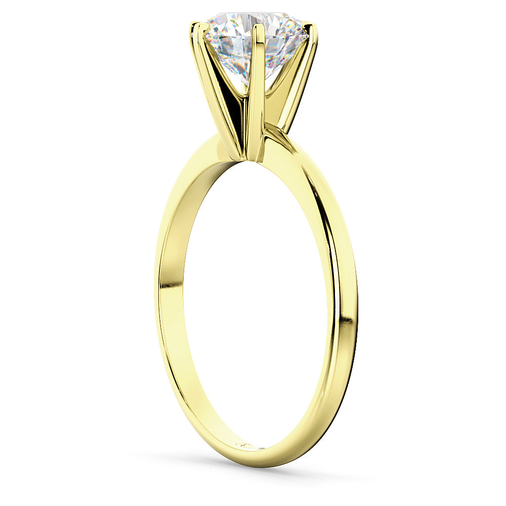 Six-Prong 14k Yellow Gold Solitaire Engagement Ring Setting