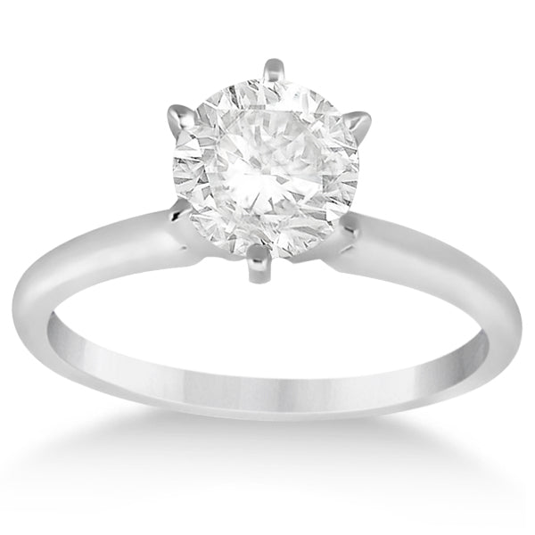 Six-Prong Palladium Solitaire Engagement Ring Setting