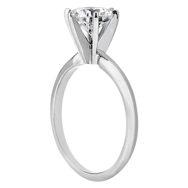 Six-Prong Platinum Solitaire Engagement Ring Setting