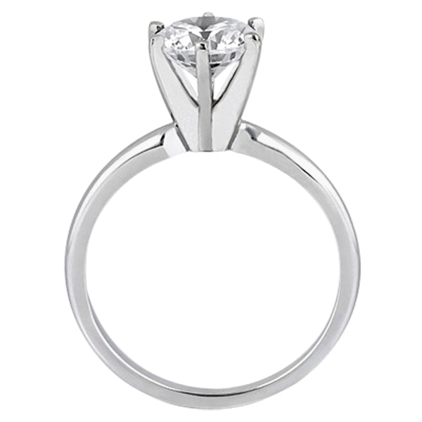 Six-Prong Platinum Solitaire Engagement Ring Setting