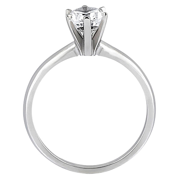 Six-Prong 14k White Gold Engagement Ring Solitaire Setting