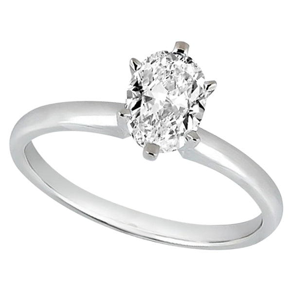 Six-Prong 14k White Gold Engagement Ring Solitaire Setting