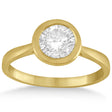 Floating Bezel Set Solitaire Engagement Ring Setting 14K Yellow Gold