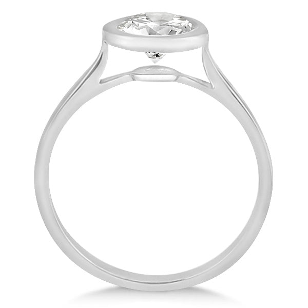 Floating Bezel Set Solitaire Engagement Ring Setting in Platinum