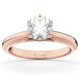 Six-Prong 14k Rose Gold Solitaire Engagement Ring Setting