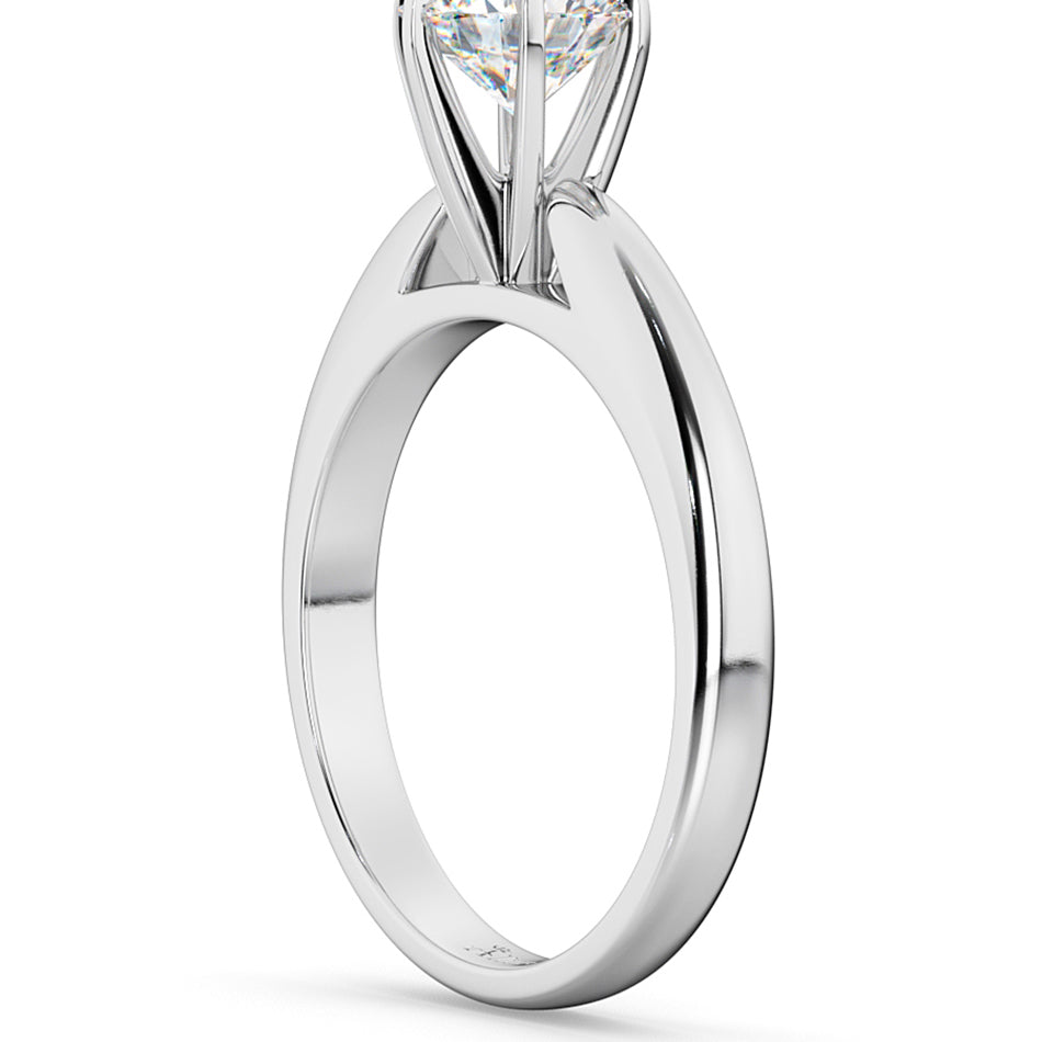 Six-Prong 14k White Gold Solitaire Engagement Ring Setting