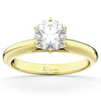 Six-Prong 14k Yellow Gold Solitaire Engagement Ring Setting