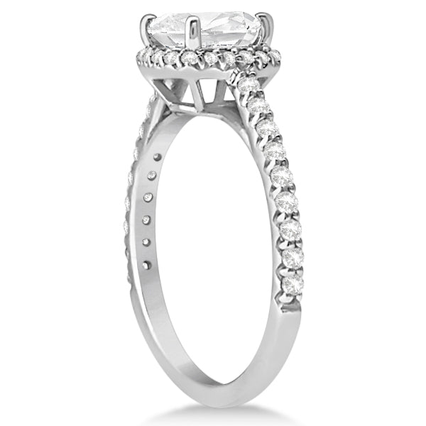 Halo Design Cushion Cut Diamond Engagement Ring Platinum 2.00ct