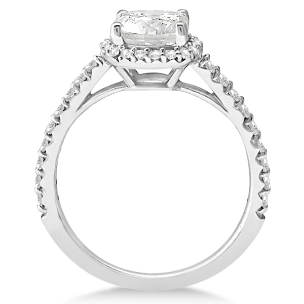 Halo Design Cushion Cut Diamond Engagement Ring Platinum 2.00ct