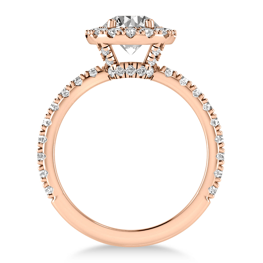 Diamond Halo Engagement Ring 14k Rose Gold (0.90ct)