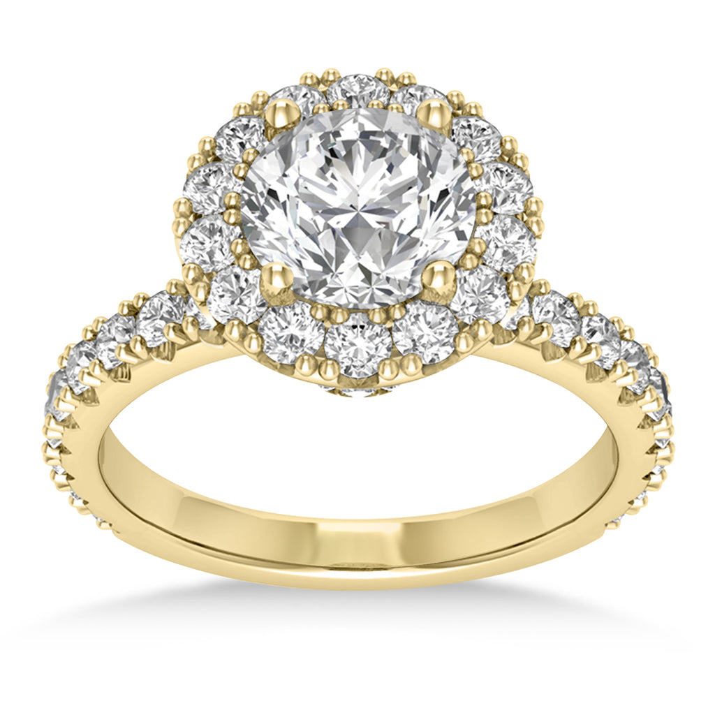 Diamond Halo Engagement Ring 14k Yellow Gold (0.90ct)