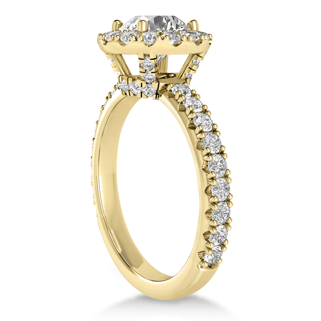 Diamond Halo Engagement Ring 18k Yellow Gold (0.90ct)