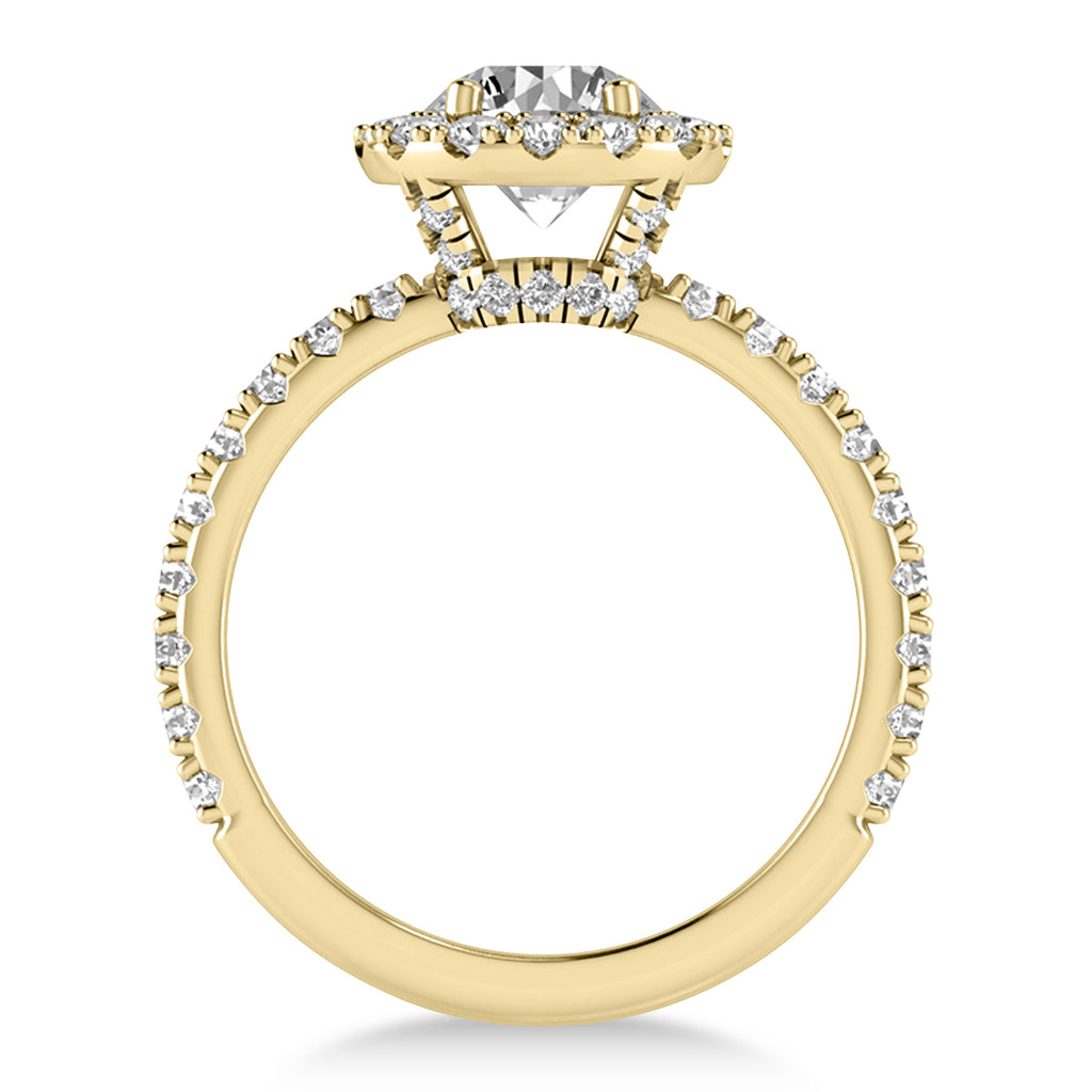 Diamond Halo Engagement Ring 18k Yellow Gold (0.90ct)