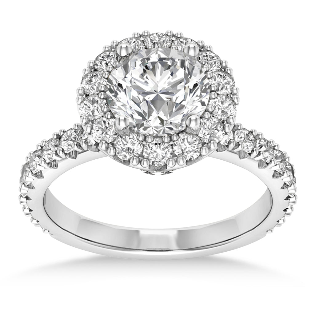 Diamond Halo Engagement Ring Palladium (0.90ct)