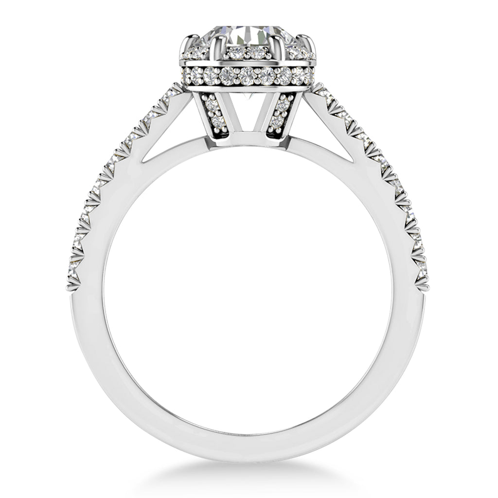 Diamond Sidestones Engagement Ring Platinum (0.44ct)