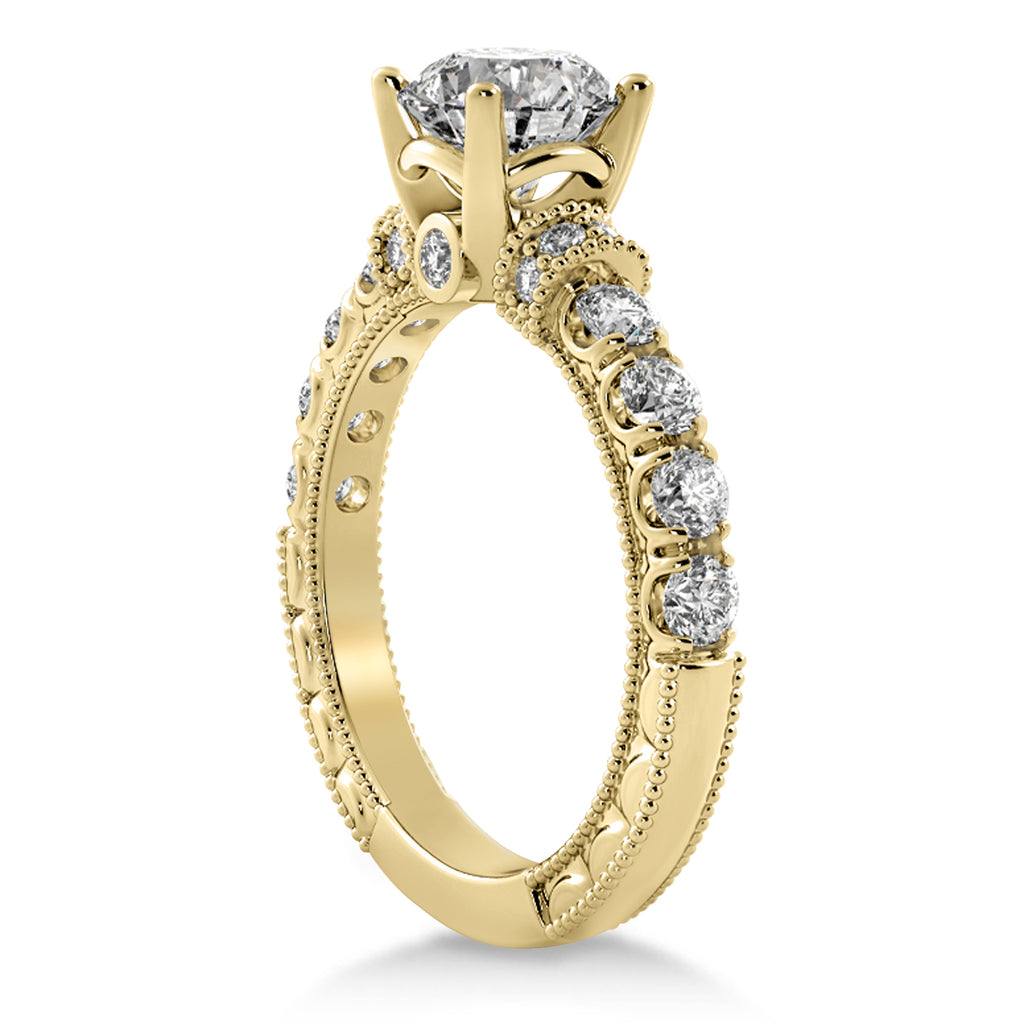 Diamond Vintage Style Engagement Ring 14k Yellow Gold (0.52ct)
