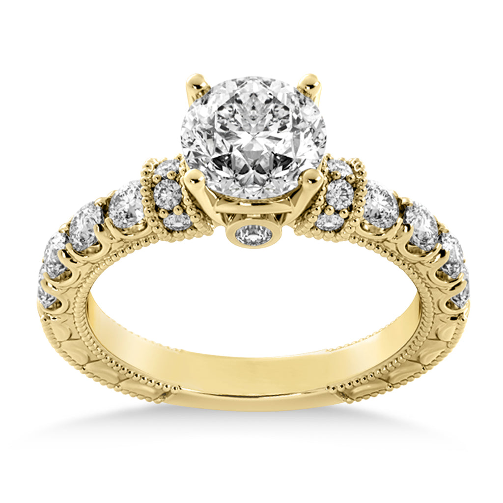 Diamond Vintage Style Engagement Ring 18k Yellow Gold (0.52ct)