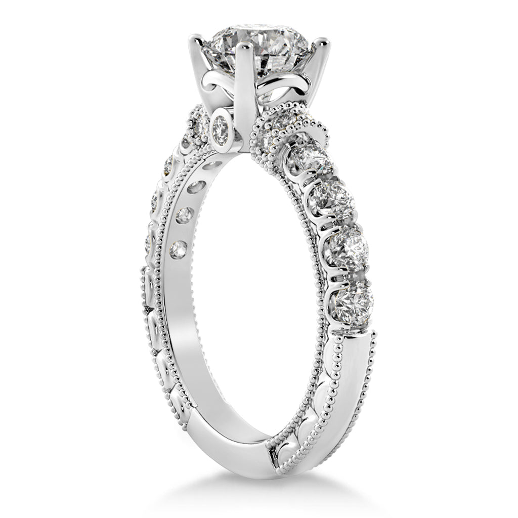Diamond Vintage Style Engagement Ring Platinum (0.52ct)
