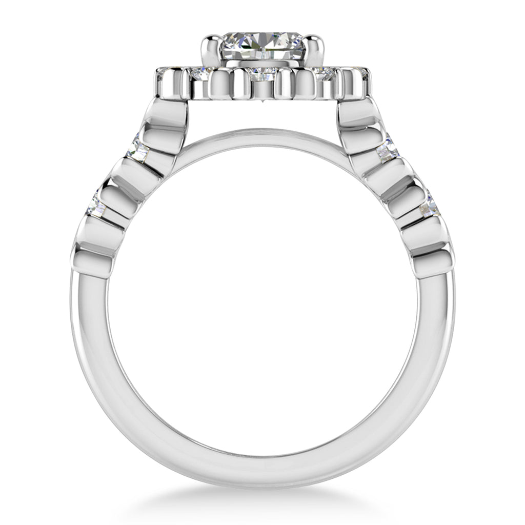 Diamond Petal Styled Engagement Ring Platinum (1.00ct)