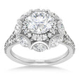 Diamond Accented Halo Engagement Ring 14k White Gold (0.92ct)