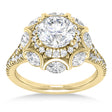 Diamond Accented Halo Engagement Ring 18k Yellow Gold (0.92ct)