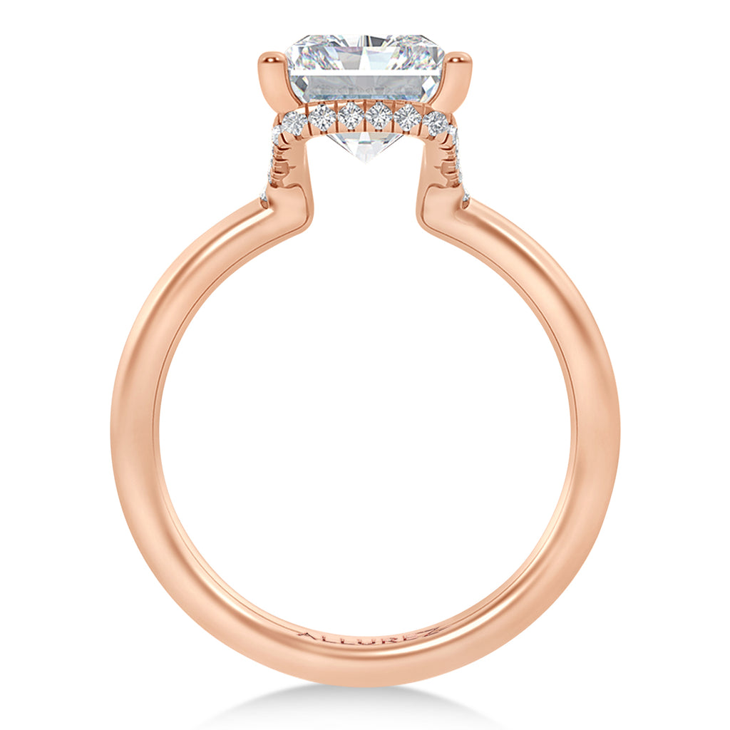 Radiant Cut Lab Diamond Engagement Ring 14K Rose Gold (3.15ct)