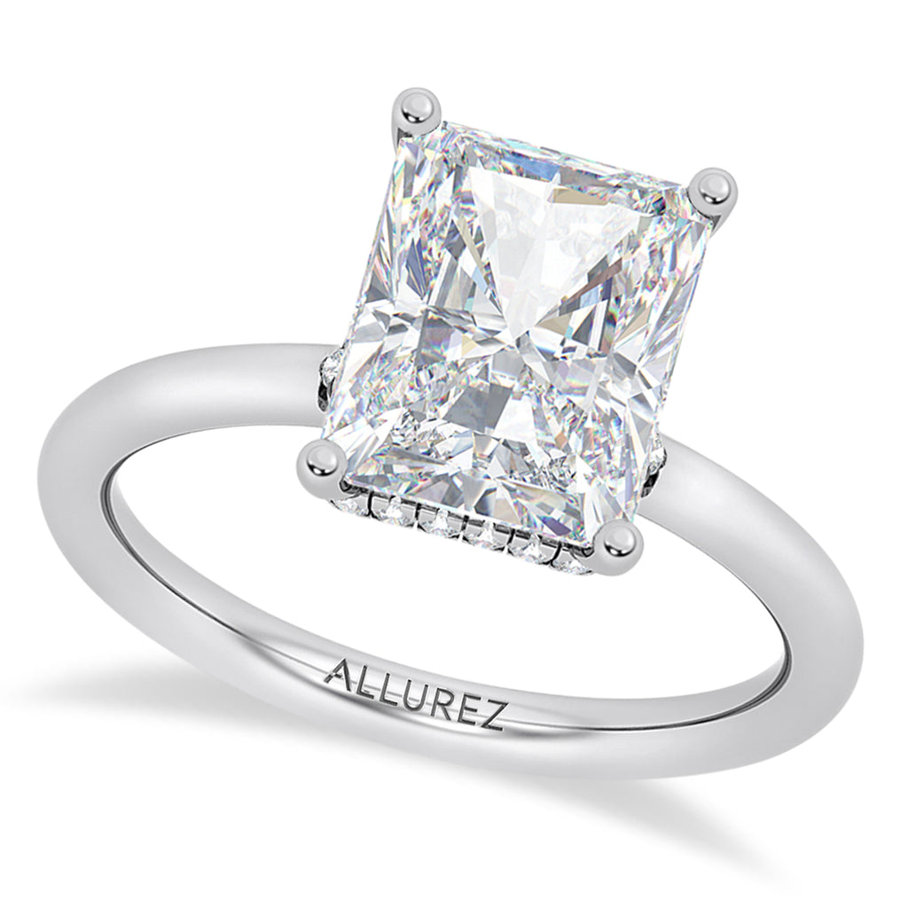 Radiant Cut Lab Diamond Engagement Ring in Palladium (3.15ct)