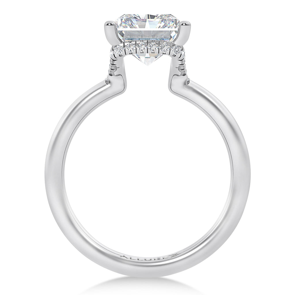 Radiant Cut Lab Diamond Engagement Ring in Palladium (3.15ct)