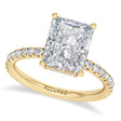 Radiant Cut & Round Lab Diamond Hidden Halo Engagement Ring 14K Yellow Gold (3.60ct)