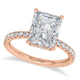 Radiant Cut & Round Lab Diamond Hidden Halo Engagement Ring 18K Rose Gold (3.60ct)