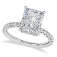 Radiant Cut & Round Lab Diamond Hidden Halo Engagement Ring in Platinum (3.60ct)