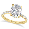 Oval & Round Lab Diamond Hidden Halo Engagement Ring 18K Yellow Gold (3.45ct)
