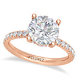 Round Lab Diamond Hidden Halo Engagement Ring 14K Rose Gold (1.48ct)