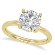 Round Lab Diamond Hidden Halo Engagement Ring 14K Yellow Gold (1.06ct)