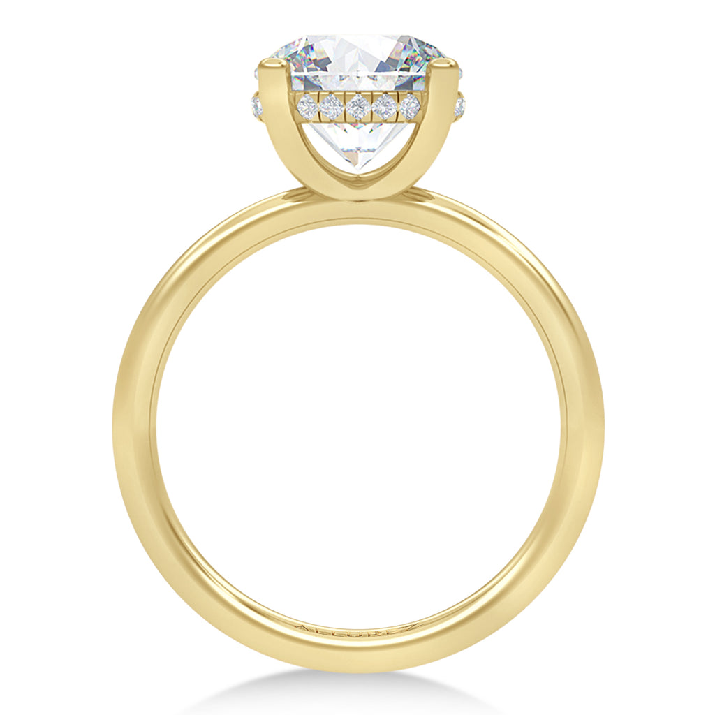 Round Lab Diamond Hidden Halo Engagement Ring 14K Yellow Gold (1.06ct)