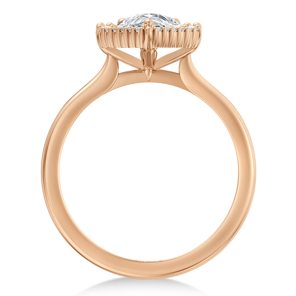 Pear & Round Lab Diamond Halo Engagement Ring 14K Rose Gold (1.82ct)