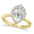 Pear & Round Lab Diamond Halo Engagement Ring 14K Yellow Gold (1.82ct)