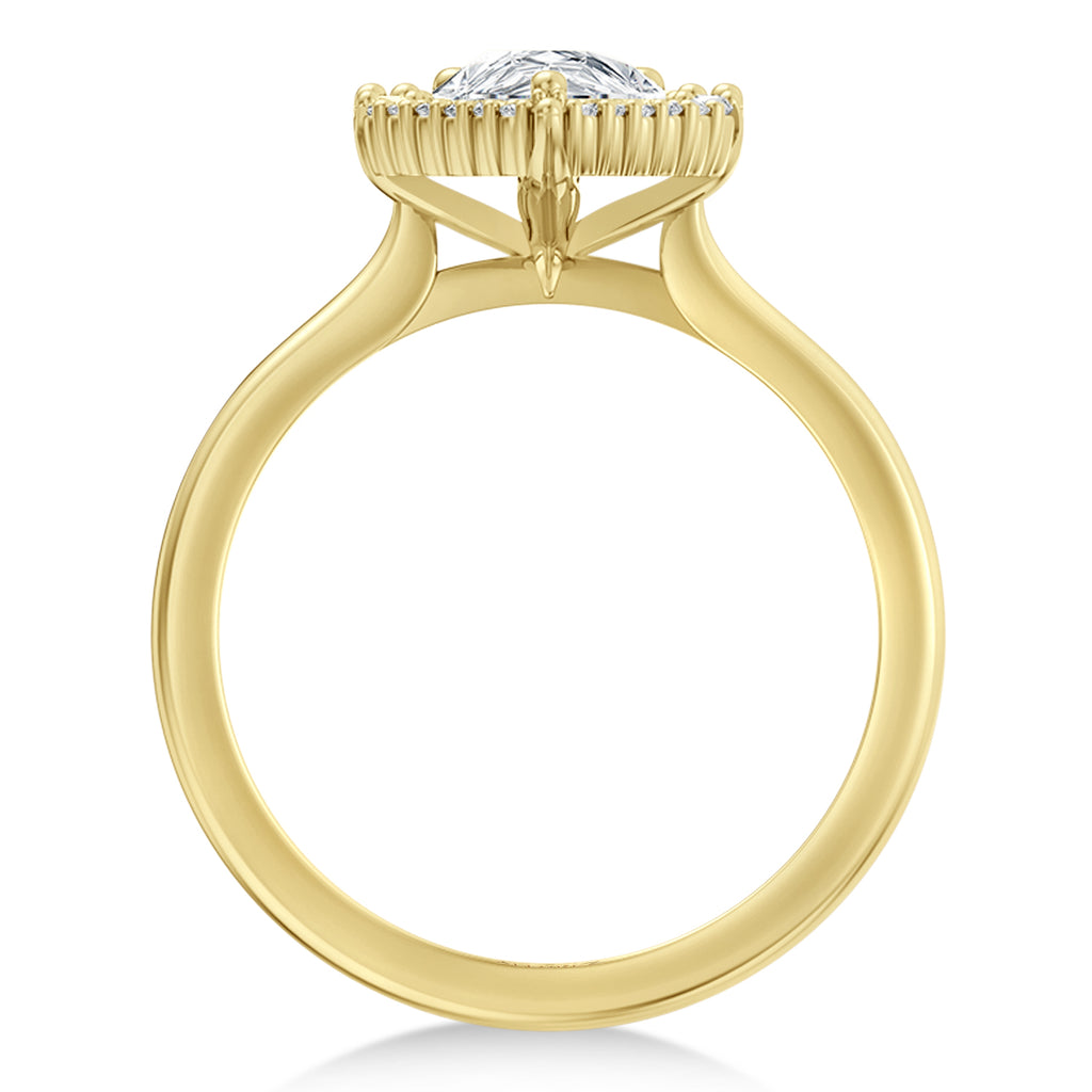 Pear & Round Lab Diamond Halo Engagement Ring 14K Yellow Gold (1.82ct)