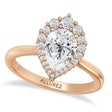 Pear & Round Lab Diamond Halo Engagement Ring 18K Rose Gold (1.82ct)