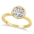 Round Lab Diamond Bezel Engagement Ring 14K Yellow Gold (1.50ct)