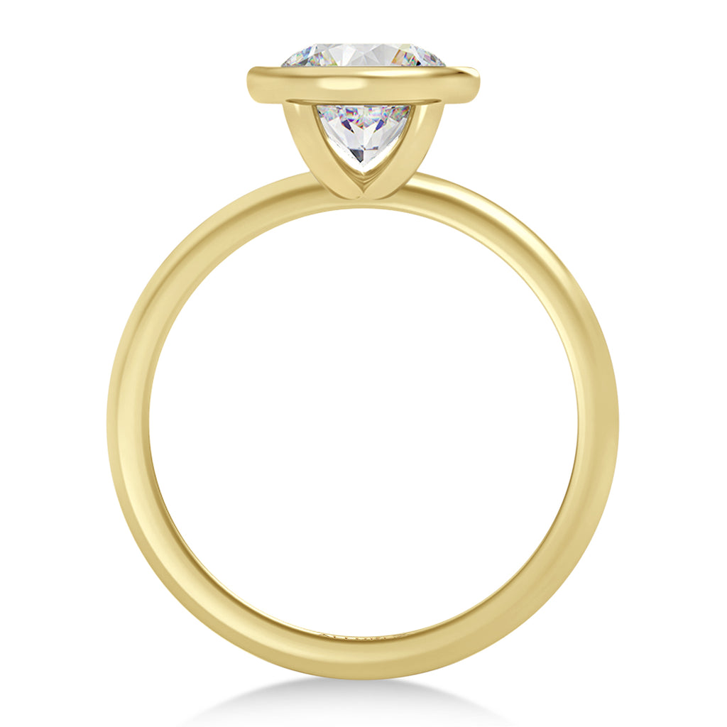 Round Lab Diamond Bezel Engagement Ring 14K Yellow Gold (1.50ct)
