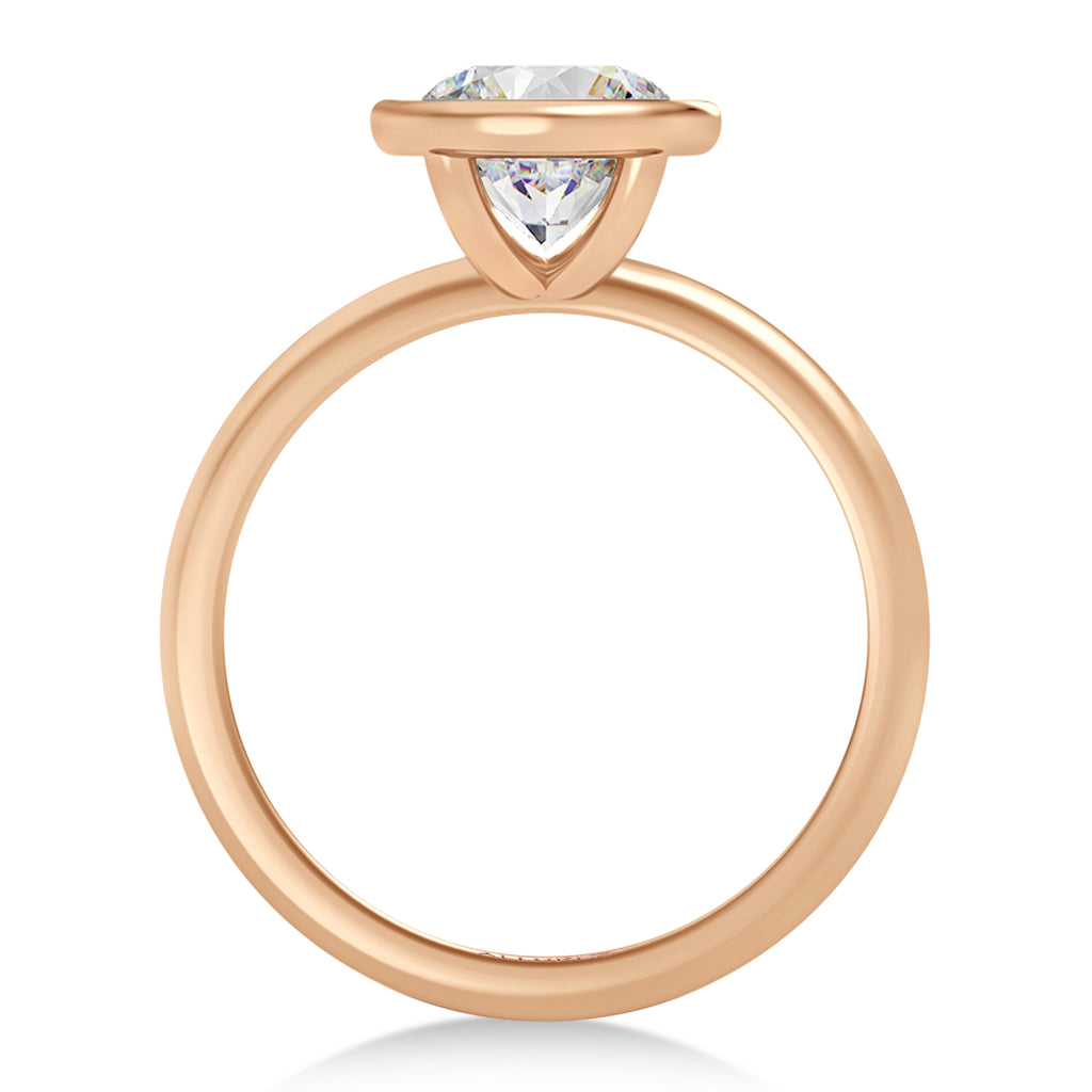 Round Lab Diamond Bezel Engagement Ring 18K Rose Gold (1.50ct)