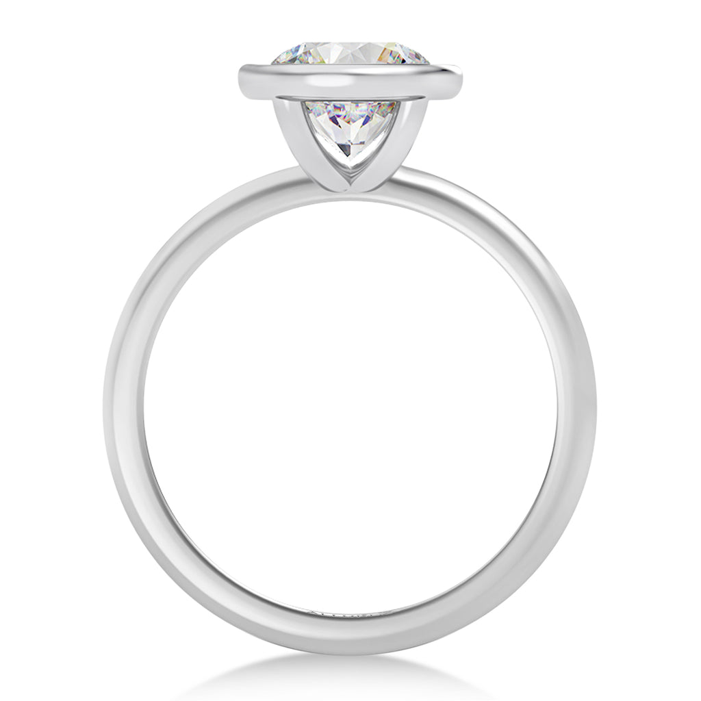 Round Lab Grown Diamond Bezel Engagement Ring in Palladium (1.50ct)