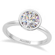 Round Lab Diamond Bezel Engagement Ring in Platinum (1.50ct)