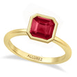 Asscher Lab Ruby Bezel Engagement Ring 18K Yellow Gold (1.40ct)