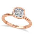 Cushion Lab Diamond Bezel Engagement Ring 14K Rose Gold (1.50ct)