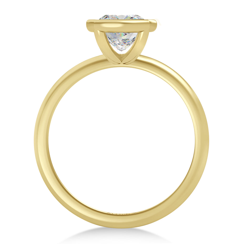 Cushion Lab Diamond Bezel Engagement Ring 18K Yellow Gold (1.50ct)